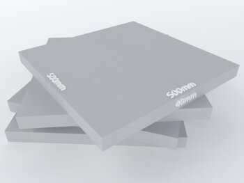 PolySound Akustikschaum Plattenabsorber glatt aus Basotect® grau - 4 Stück / 1m² - 50cm x 50cm x 4cm - optimiere deine Raumakustik