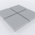 PolySound Akustikschaum Plattenabsorber glatt aus Basotect® grau - 4 Stück / 1m² - 50cm x 50cm x 8cm - optimiere deine Raumakustik