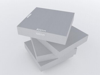 PolySound Akustikschaum Plattenabsorber glatt aus Basotect® grau - 4 Stück / 1m² - 50cm x 50cm x 10cm - optimiere deine Raumakustik