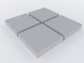 PolySound Akustikschaum Plattenabsorber glatt aus Basotect® grau - 4 Stück / 1m² - 50cm x 50cm x 10cm - optimiere deine Raumakustik