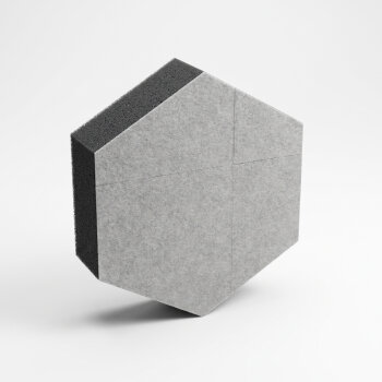 PolySound ECO Hexagon Ø 20 cm, hellgrau melange, 5 cm