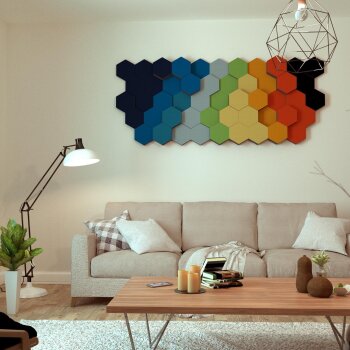 PolySound ECO Hexagon Wall-Set S, 51 Elemente Ø 20 cm