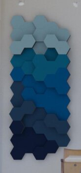 PolySound ECO Hexagon Wall-Set S, 51 Elemente Ø 20 cm, arctic blue
