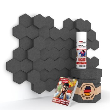 PolySound RAW Hexagon Wall-Set S, Sprühkleber, Sky-S