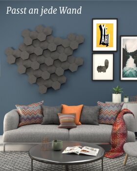 PolySound RAW Hexagon Wall-Set S, Sprühkleber, Sky-S