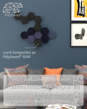 PolySound ECO Akustikpaneele selbstklebend, 9 Elemente 3...