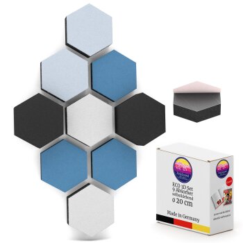 PolySound ECO Akustikpaneele selbstklebend, 9 Elemente 3...