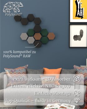 PolySound ECO Akustikpaneele selbstklebend, 9 Elemente 3...