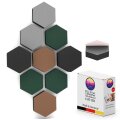 PolySound ECO Akustikpaneele selbstklebend, 9 Elemente 3 bis 10 cm, Smoky Safari