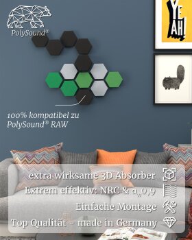 PolySound ECO Akustikpaneele selbstklebend, 9 Elemente 3...