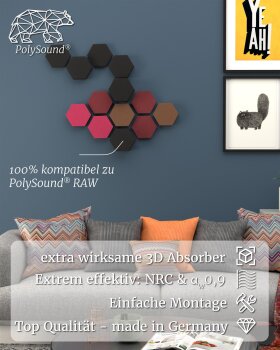 PolySound ECO Akustikpaneele selbstklebend, 9 Elemente 3...