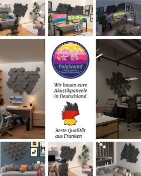 PolySound ECO Akustikpaneele selbstklebend, 9 Elemente 3 bis 10 cm, 14 Motive