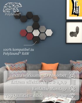 PolySound ECO Akustikpaneele selbstklebend, 9 Elemente 3...