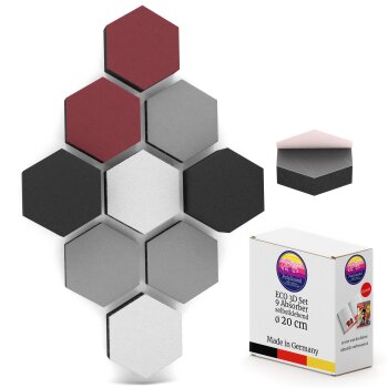 PolySound ECO Akustikpaneele selbstklebend, 9 Elemente 3...