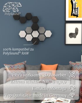 PolySound ECO Akustikpaneele selbstklebend, 9 Elemente 3...