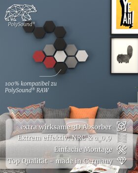 PolySound ECO Akustikpaneele selbstklebend, 9 Elemente 3...