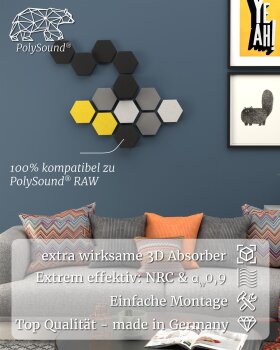 PolySound ECO Akustikpaneele selbstklebend, 9 Elemente 3...