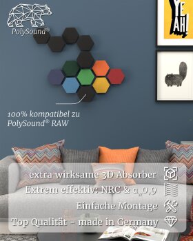 PolySound ECO Akustikpaneele selbstklebend, 9 Elemente 3...