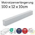 Frankenschaum Premium Matratzenverlängerung - 100×12×10cm, extra passender Schaumstoff Zuschnitt für die perfekte Bettlänge, super einfach nachrüsten