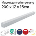 Frankenschaum Premium Matratzenverlängerung - 200×12×15cm – extra passender Schaumstoff Zuschnitt für die perfekte Bettlänge – super einfach nachrüsten