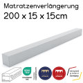 Frankenschaum Premium Matratzenverlängerung - 200×15×15cm – extra passender Schaumstoff Zuschnitt für die perfekte Bettlänge – super einfach nachrüsten
