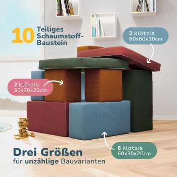 kl&ouml;tzi SpielSofa Set - 10-teiliges...