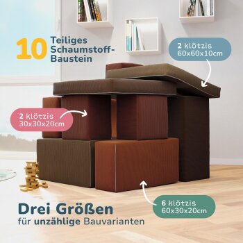 klötzis Spielsofa Set Schokolade