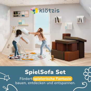 klötzis Spielsofa Set Schokolade