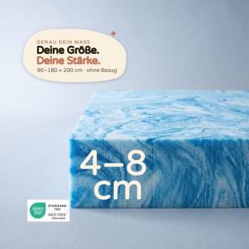 livana Gelschaum-Topper 120×200 cm, Stärke 7 cm – druckentlastend, ohne Bezug