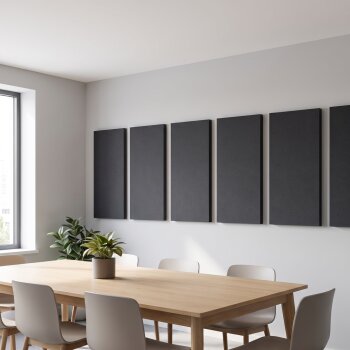 PolySound Akustikschaum Plattenabsorber glatt aus Basotect® Dark EcoBalanced - schwarz - 100cm x 50cm - optimiere deine Raumakustik