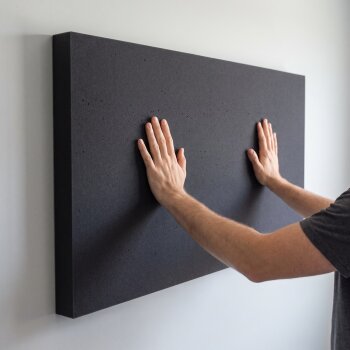 PolySound Akustikschaum Plattenabsorber glatt aus Basotect® Dark EcoBalanced - schwarz - 100cm x 50cm - optimiere deine Raumakustik