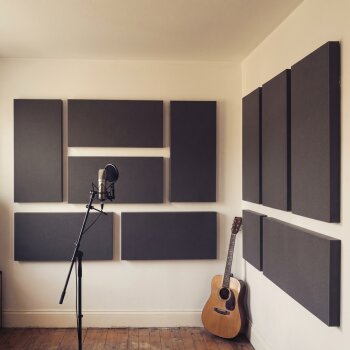 PolySound Akustikschaum Plattenabsorber glatt aus Basotect® Dark - schwarz - 100cm x 50cm - optimiere deine Raumakustik