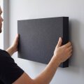 PolySound Akustikschaum Plattenabsorber glatt aus Basotect® Dark EcoBalanced - schwarz - 100cm x 50cm - optimiere deine Raumakustik