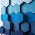 PolySound Raum-Set Wohnzimmer, bis ca. 25 m²: 2 Deckensegel Hexagon + Hexagon-Wand + 2 Kreise