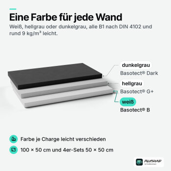 PolySound Basotect-Plattenabsorber weiß 100 × 50 cm