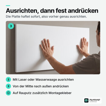 PolySound Basotect-Deckensegel weiß 100 × 50 cm, mit Dekorkante
