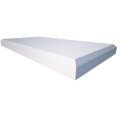 Akustikschaum Deckensegel glatt mit Dekor-Kante aus Basotect® weiß - 100cm x 50cm x 7cm - vier-Punkt-Aufhängung aus Edelstahl