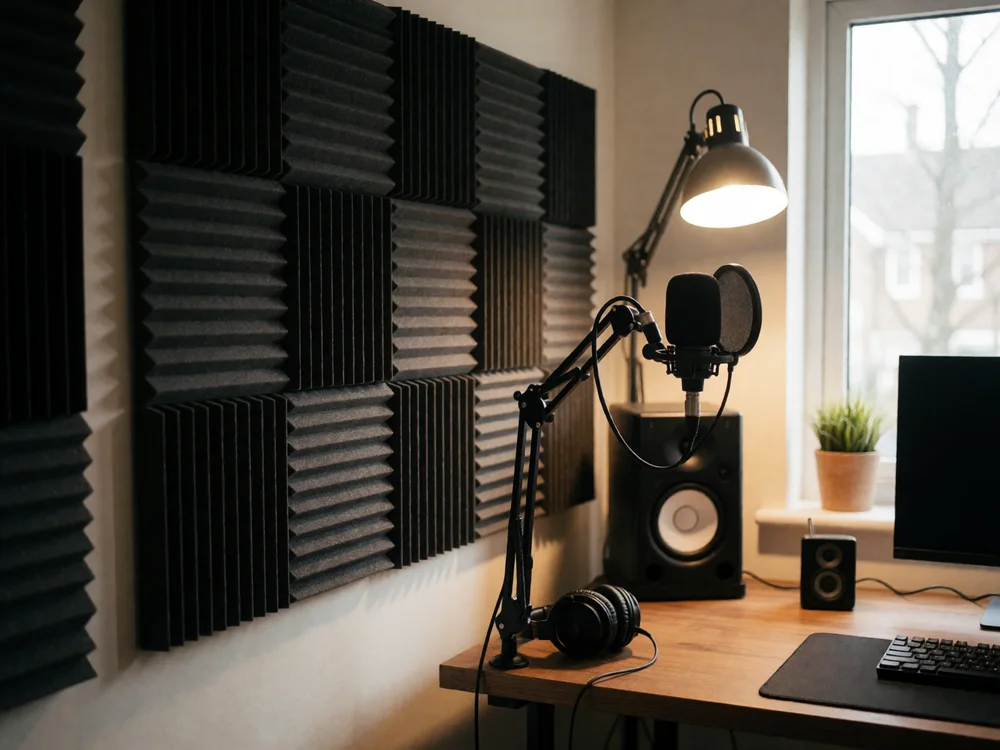 Home-Studio mit Akustikschaumstoff