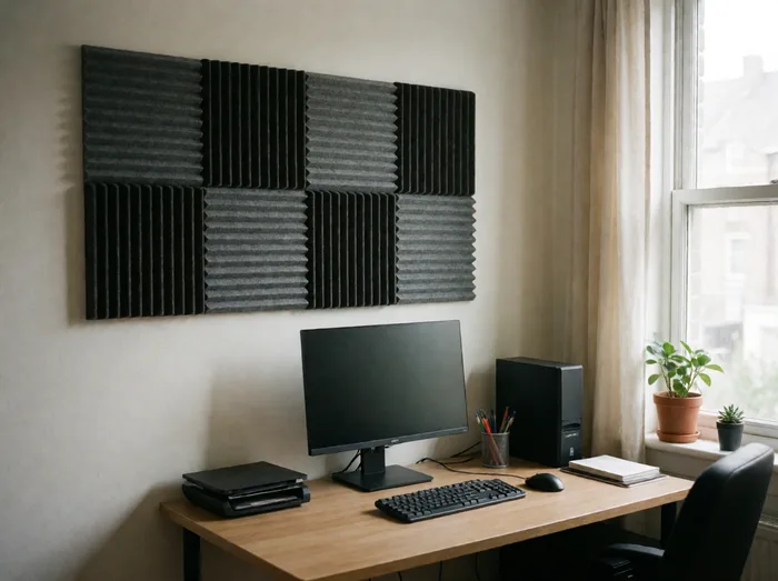 Homeoffice mit Akustikpaneelen