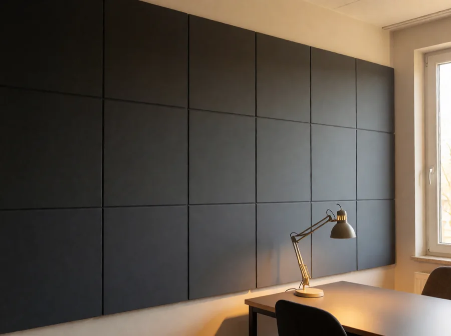 Glatte Akustikplatten an der Wand