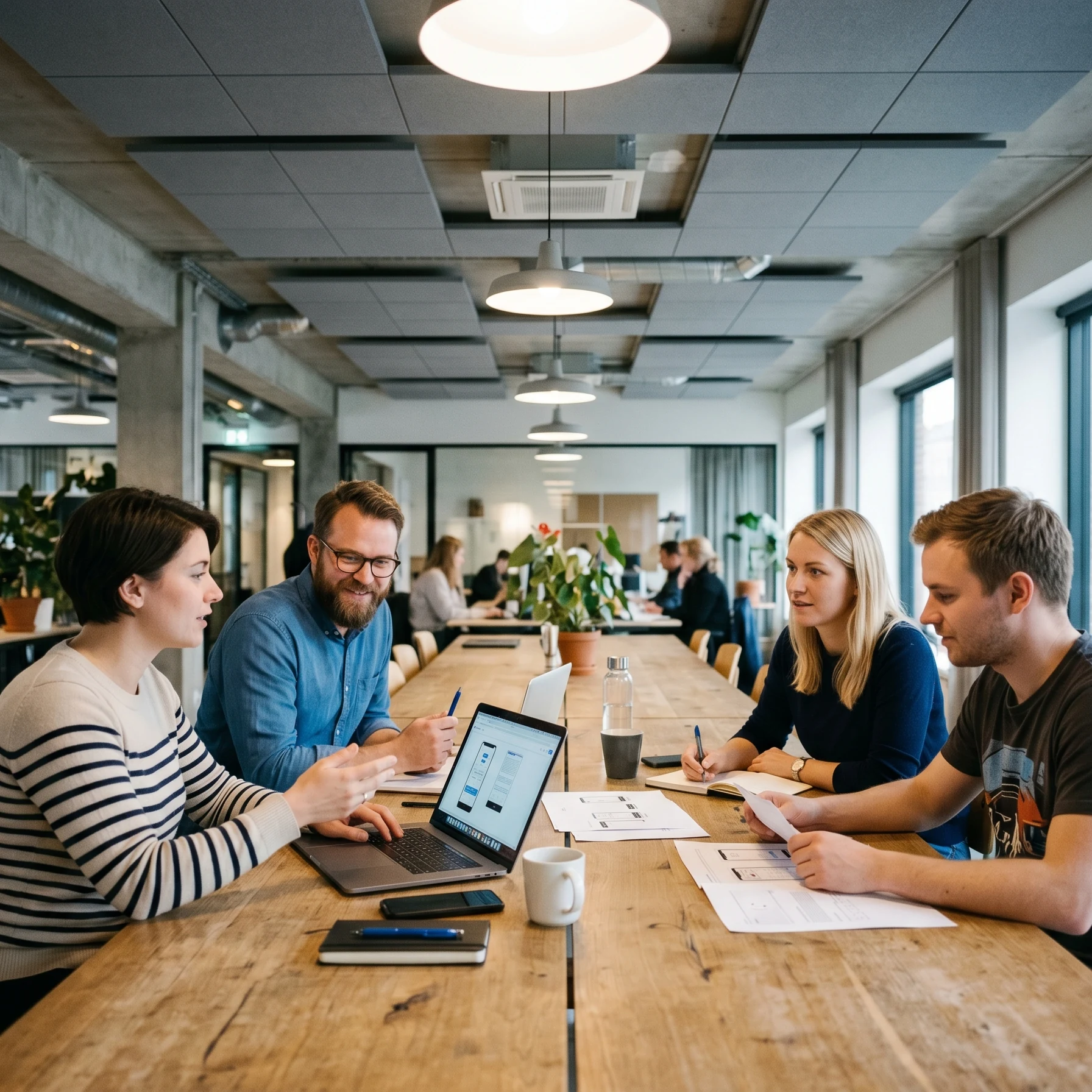 Modernes Büro mit Akustikpaneelen und Noppenschaum