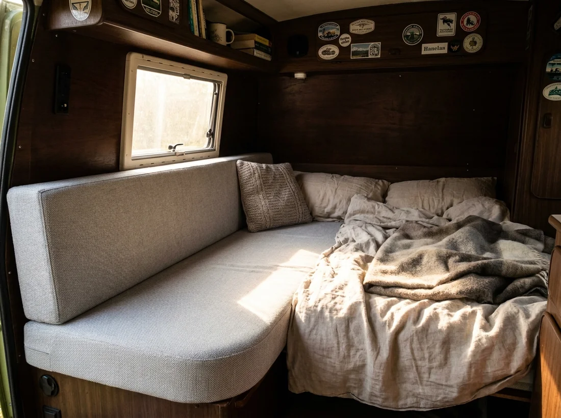 Matratze in der Camper-Schlafnische